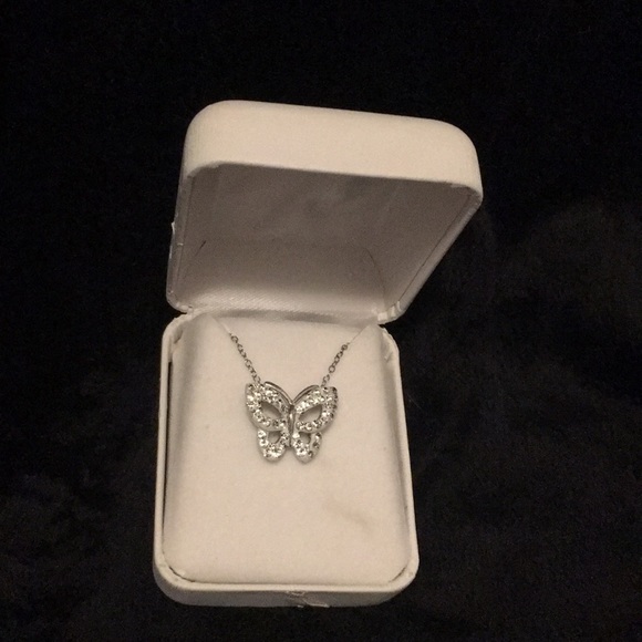 Rhinestone butterfly necklace marked AU 925. New with tags. - Picture 2 of 5